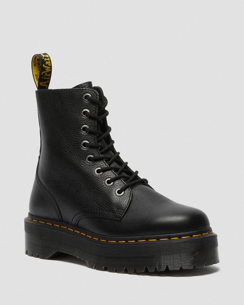 Dr Martens Jadon Pisa Leren Platform Laarzen Dames Zwart | NL 538XYU